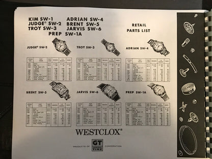 Westclox Parts Catalog and Repair Instructions from the late 1950's - reprint