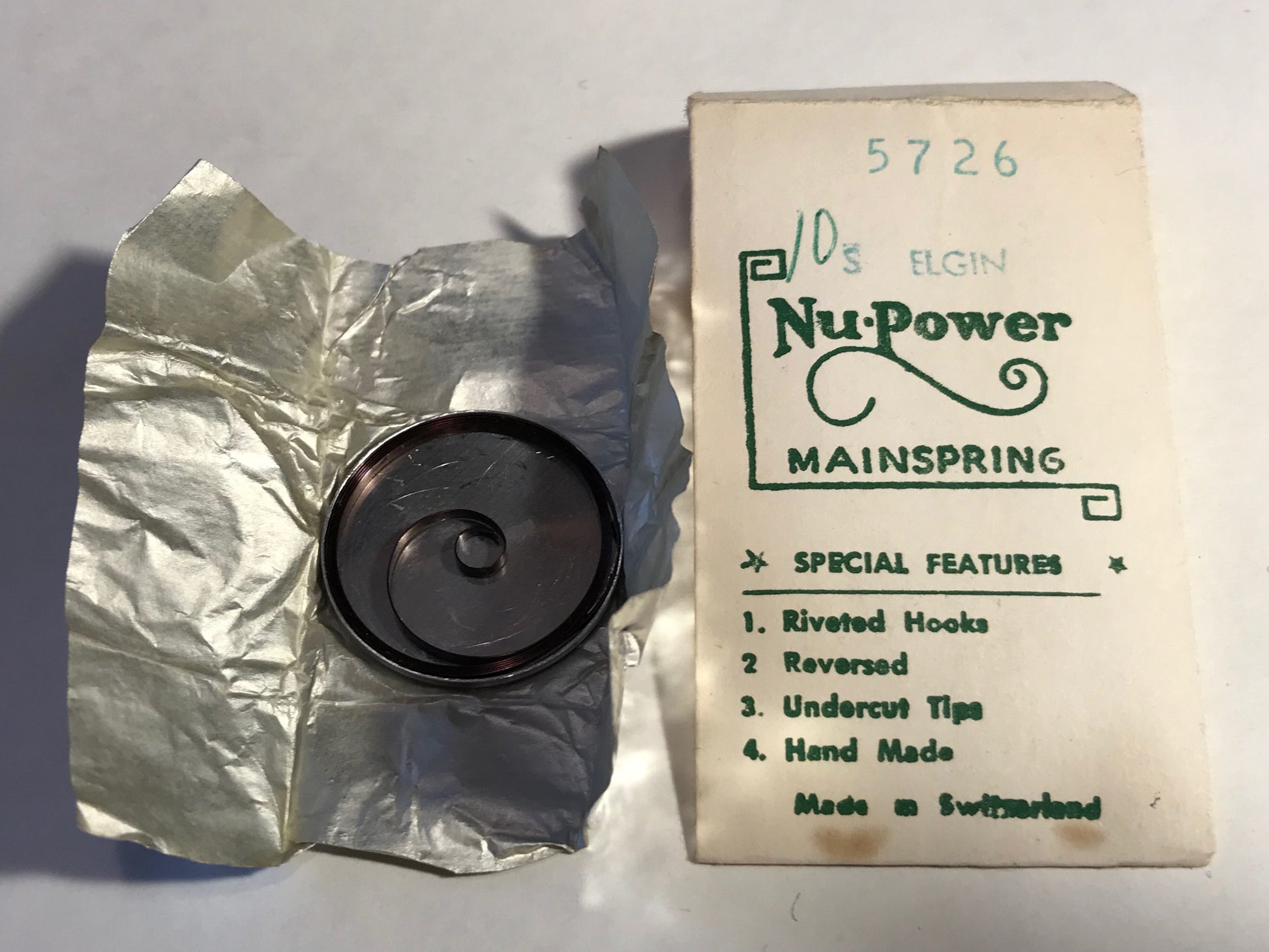 NuPower Mainspring for 10s Elgin 5726 (6001) - Steel