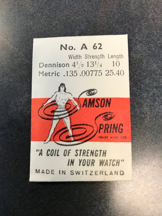 Samson Mainspring No. A62 for Pierce caliber 861 movements - Steel