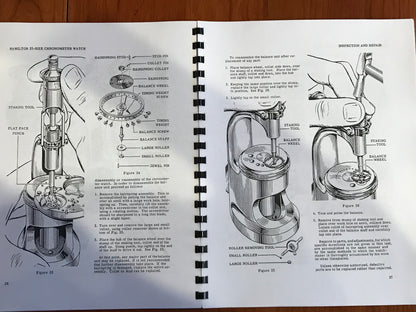 Hamilton 35-size Model 22 Chronometer Watch Overhaul, Repair & Handling Manual from October 1948 - reprint