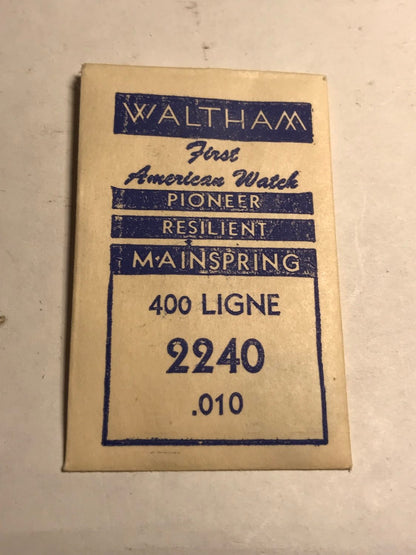 Waltham Factory Mainspring for 8½ ligne Factory No. 2240 - Steel