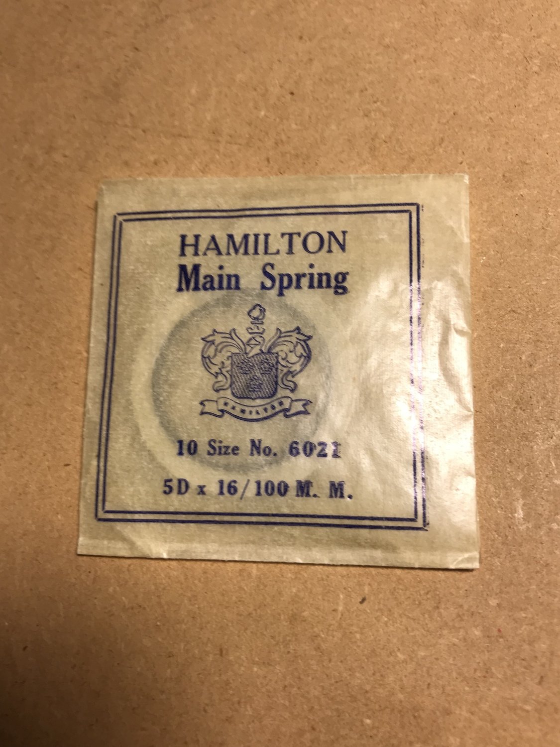 Hamilton Factory Mainspring for 10s & 12s Hamilton No. 6021 - Steel