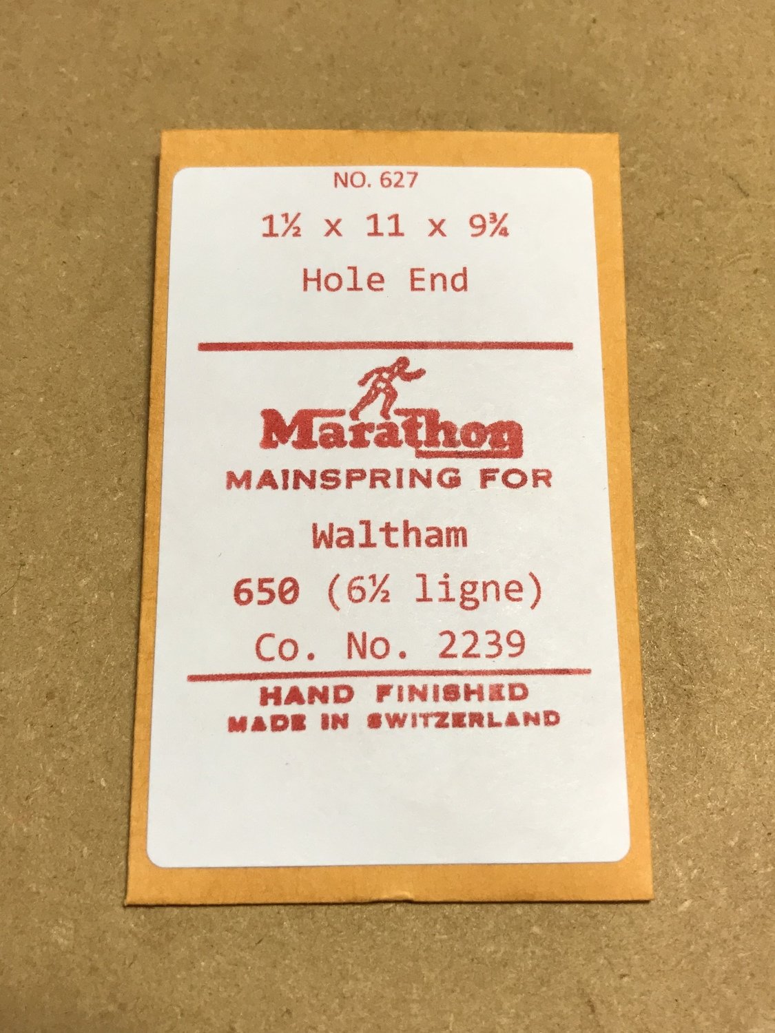 Marathon Mainspring for Waltham 6½ ligne Model 650 #2239 - Steel