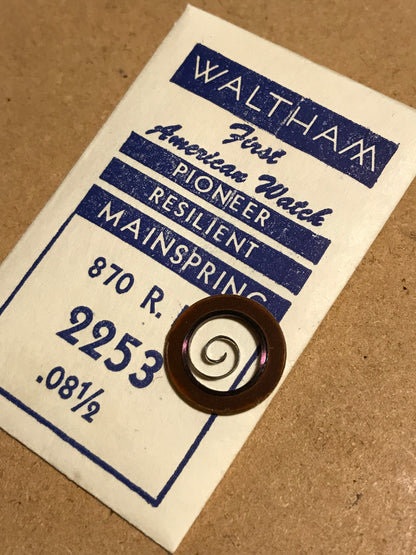 Waltham Factory Mainspring for Model 870 - 875 Movements No. 2253 - Steel