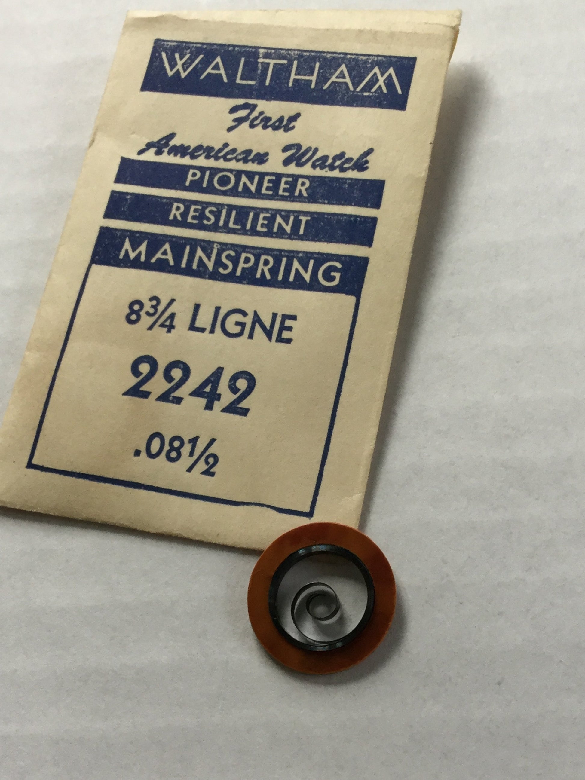 Waltham Factory Mainspring for 8¾  ligne No. 2242 - Steel