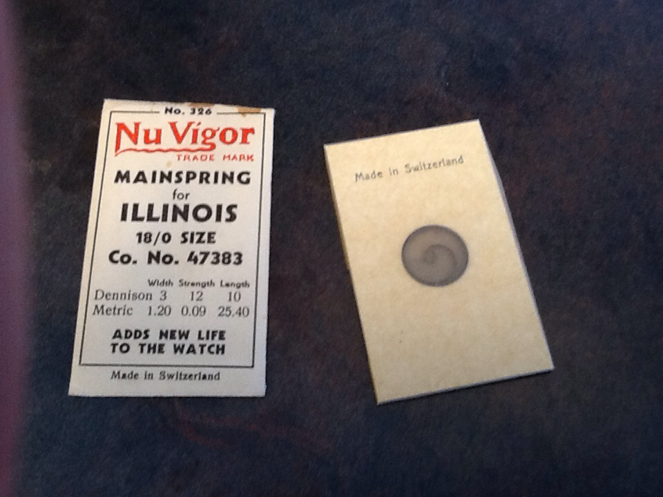 NuVigor Mainspring #326 for Illinois 18/0s No. 47383 - Steel