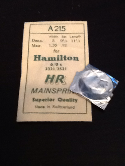 HR Mainspring A215 for Hamilton 6/0s No's 2321 /  2521 - Steel