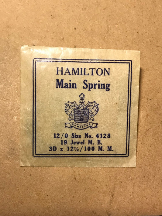 Hamilton Factory Mainspring for 12/0s Hamilton No. 4128 - Steel