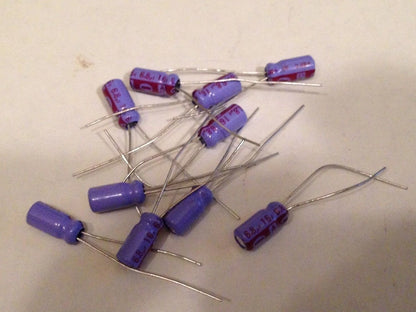 10 x 6.8uf 16v DC Radial Electrolytic Capacitors - New