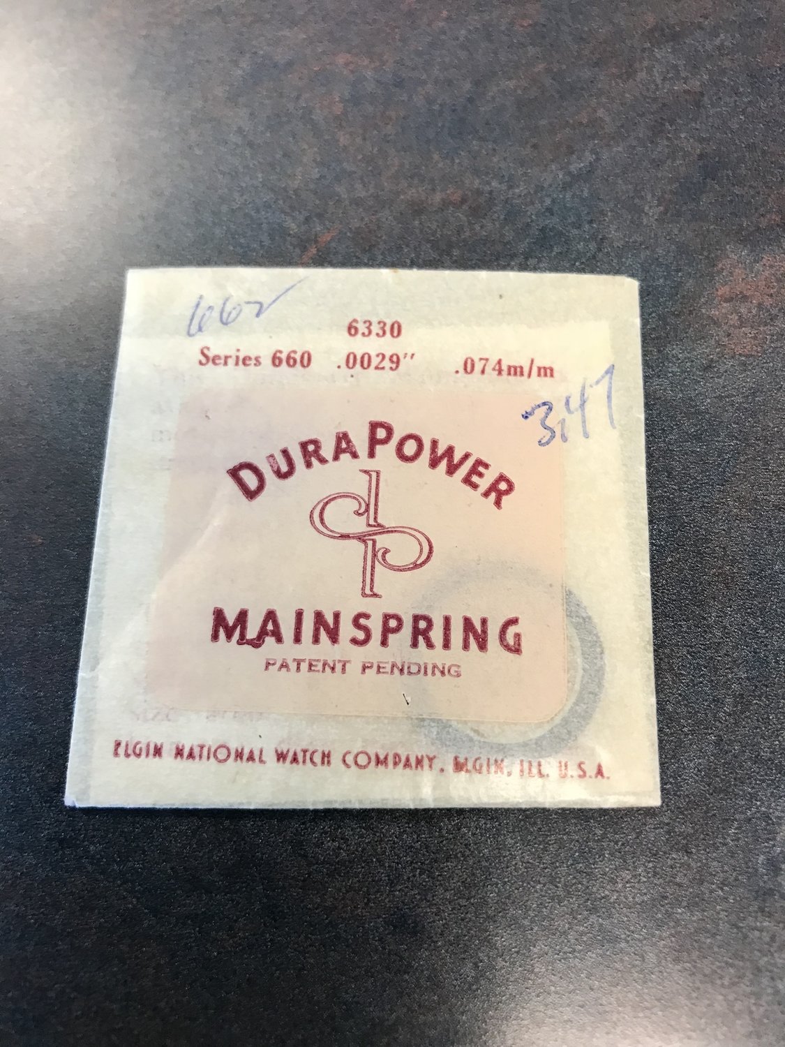 Elgin Factory DuraPower Mainspring for Series 660 No. 6330 - Alloy