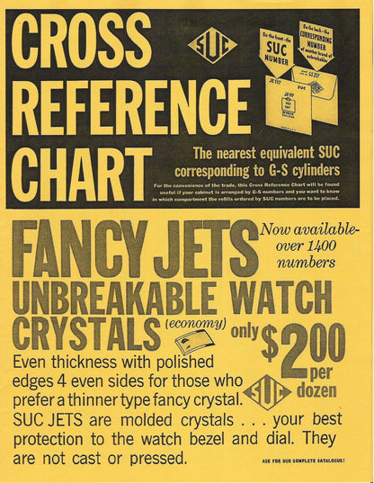 SUC -> G-S Watch Crystal Cross Reference Chart - reprint