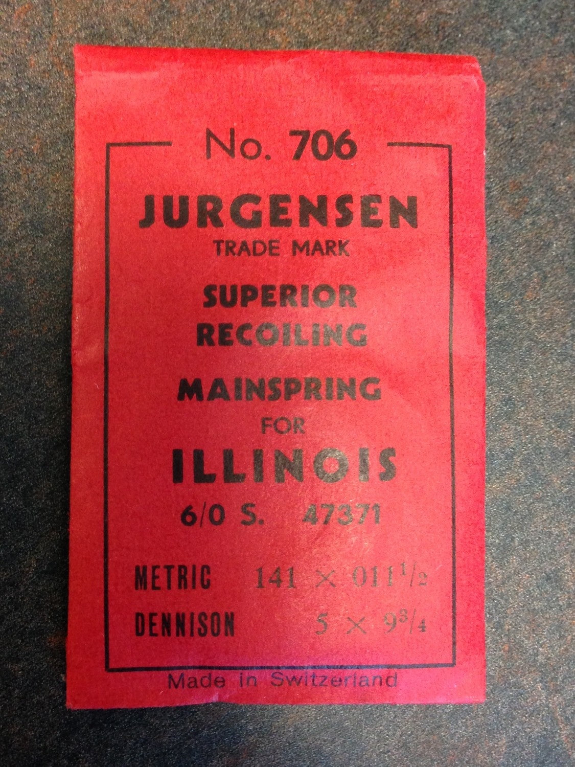 Jurgensen Mainspring for Illinois 6/0s #47371 - Steel