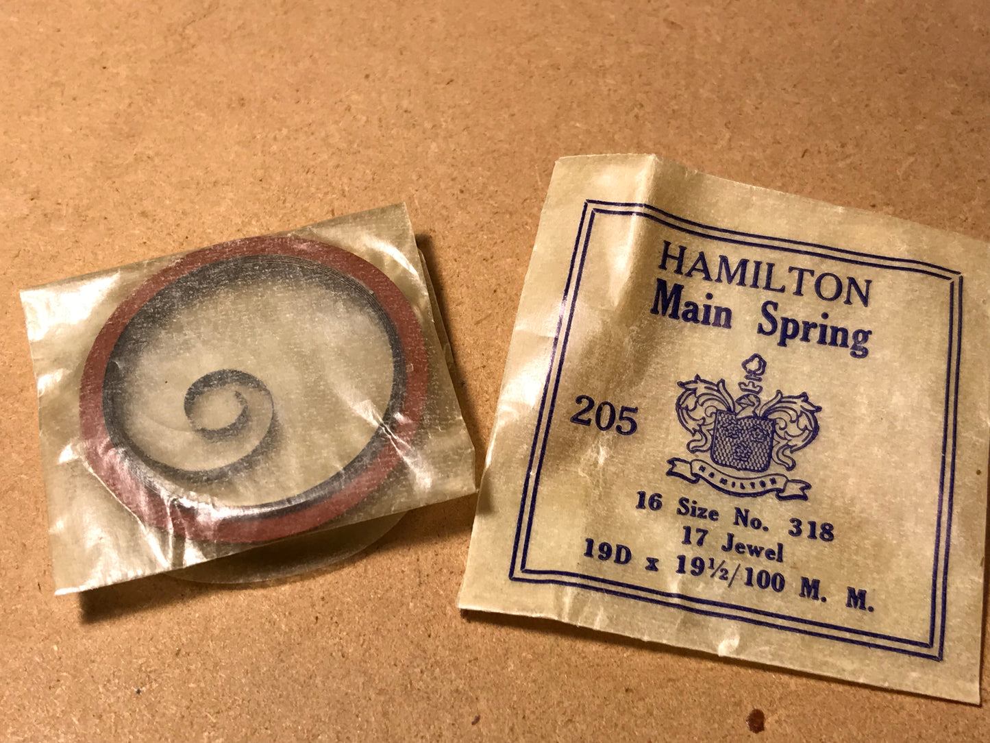 Hamilton Factory 16s Mainspring Factory No. 318 - Steel